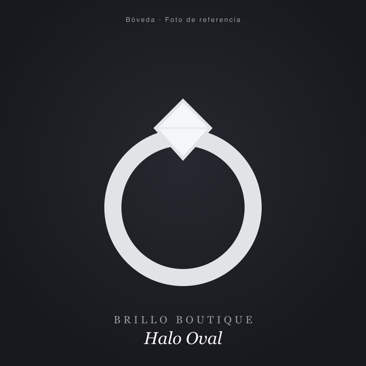 Anillo de compromiso halo oval 0.75 ct