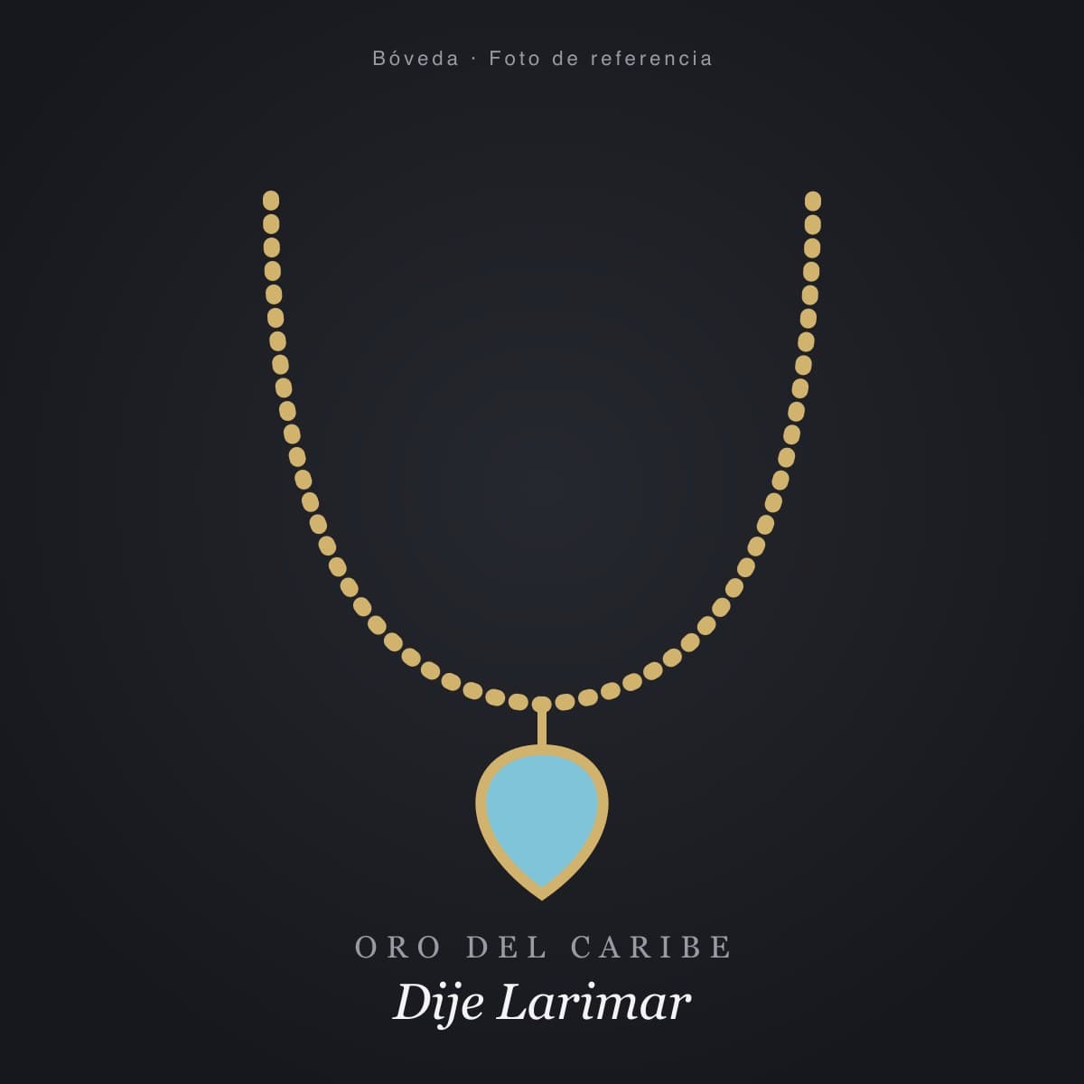 Dije de larimar en oro amarillo 14K