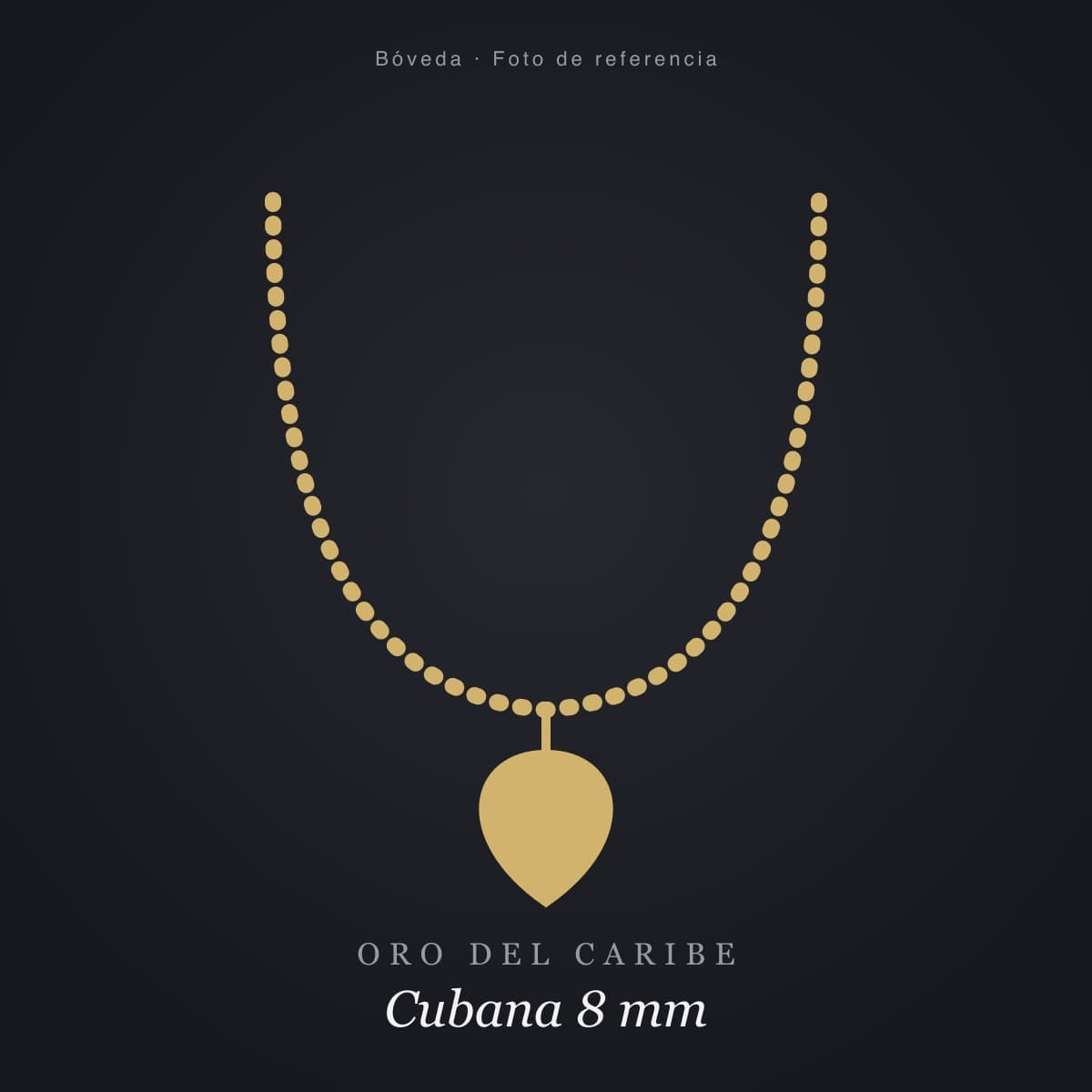 Cadena cubana oro amarillo 14K 8 mm